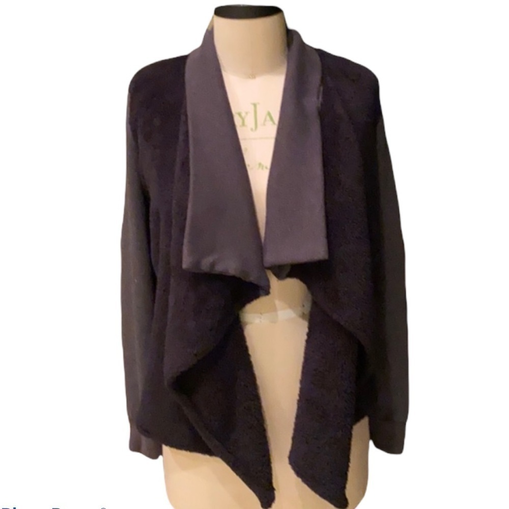 Abercrombie and Fitch ColorBlock Black & Grey Sherpa waterfall Jacket S